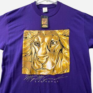 Vintage 90's MGM Grand T-Shirt Mens XL Purple Las Vegas USA Deadstock New 1993